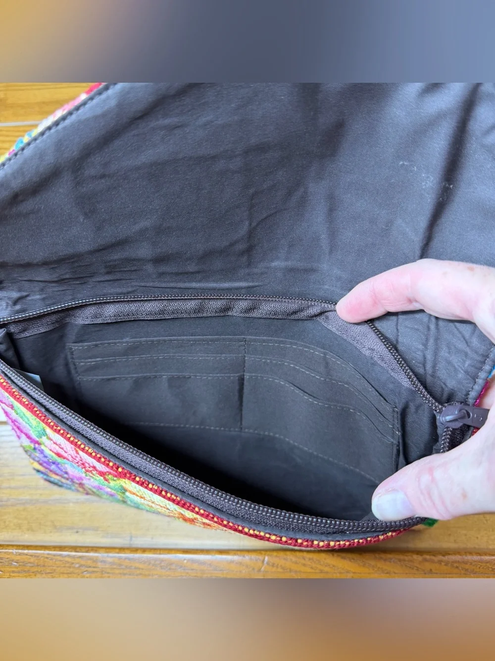 Guatemalan Huipil Embroidered Envelope Clutch Boho Floral Pom Pom Handmade